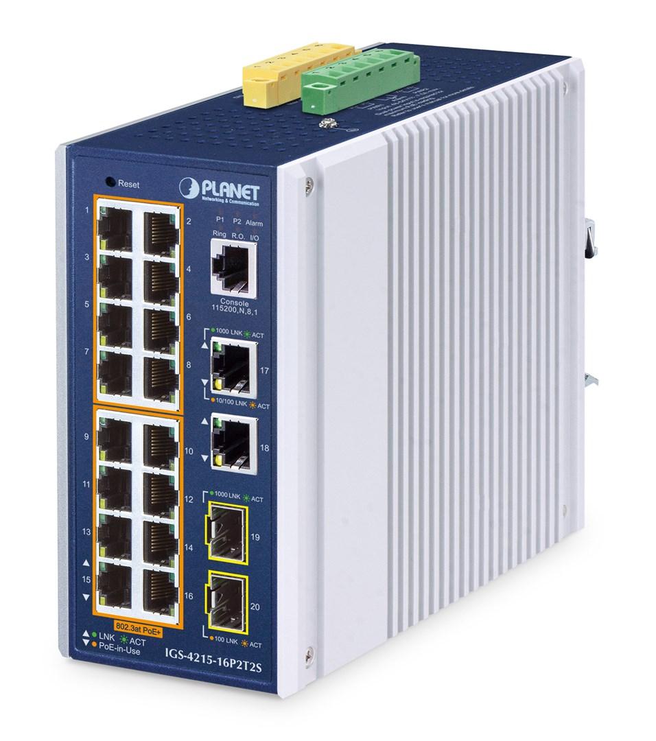 PLANET IP30 Industrial L2/L4 16-Port Managed