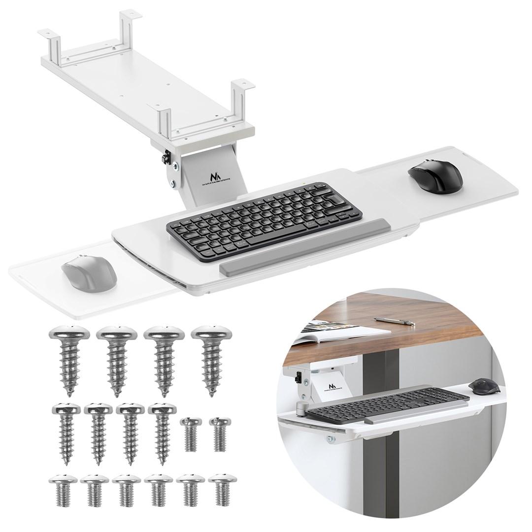 Maclean under-desk keyboard holder, adjustable, max