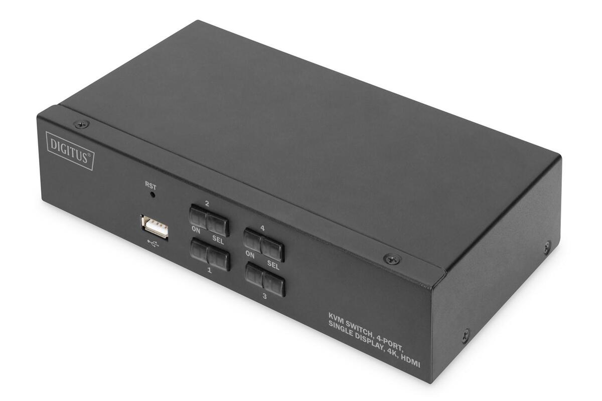 Digitus KVM Switch, 4 Port, Single