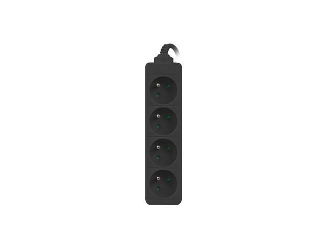 LANBERG POWER STRIP 1M BLACK, 4X