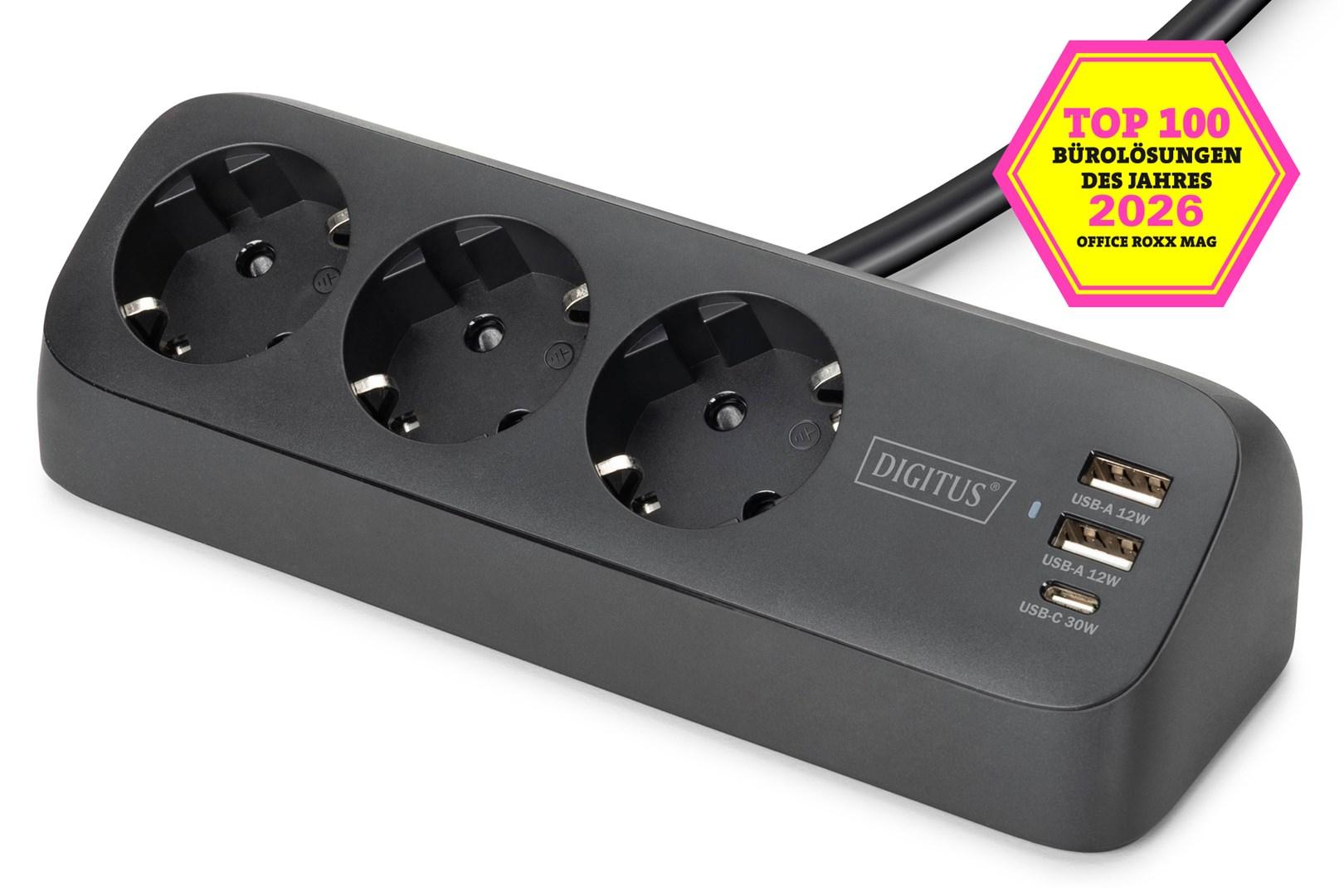 Digitus 3-way office socket strip with