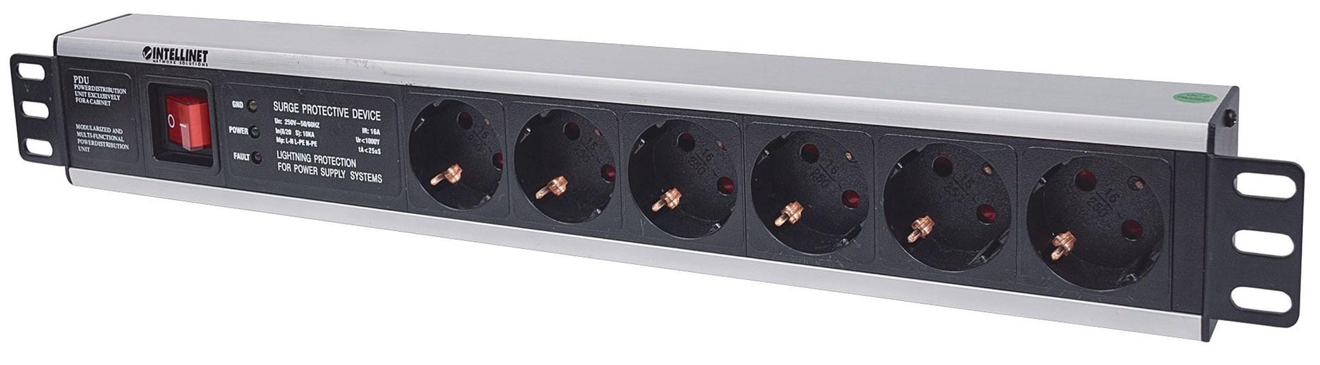 Intellinet 19" 1.5U Rackmount 6-Output
