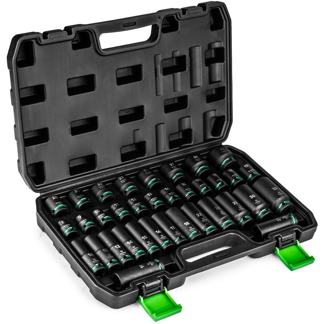 Set of long impact sockets 35