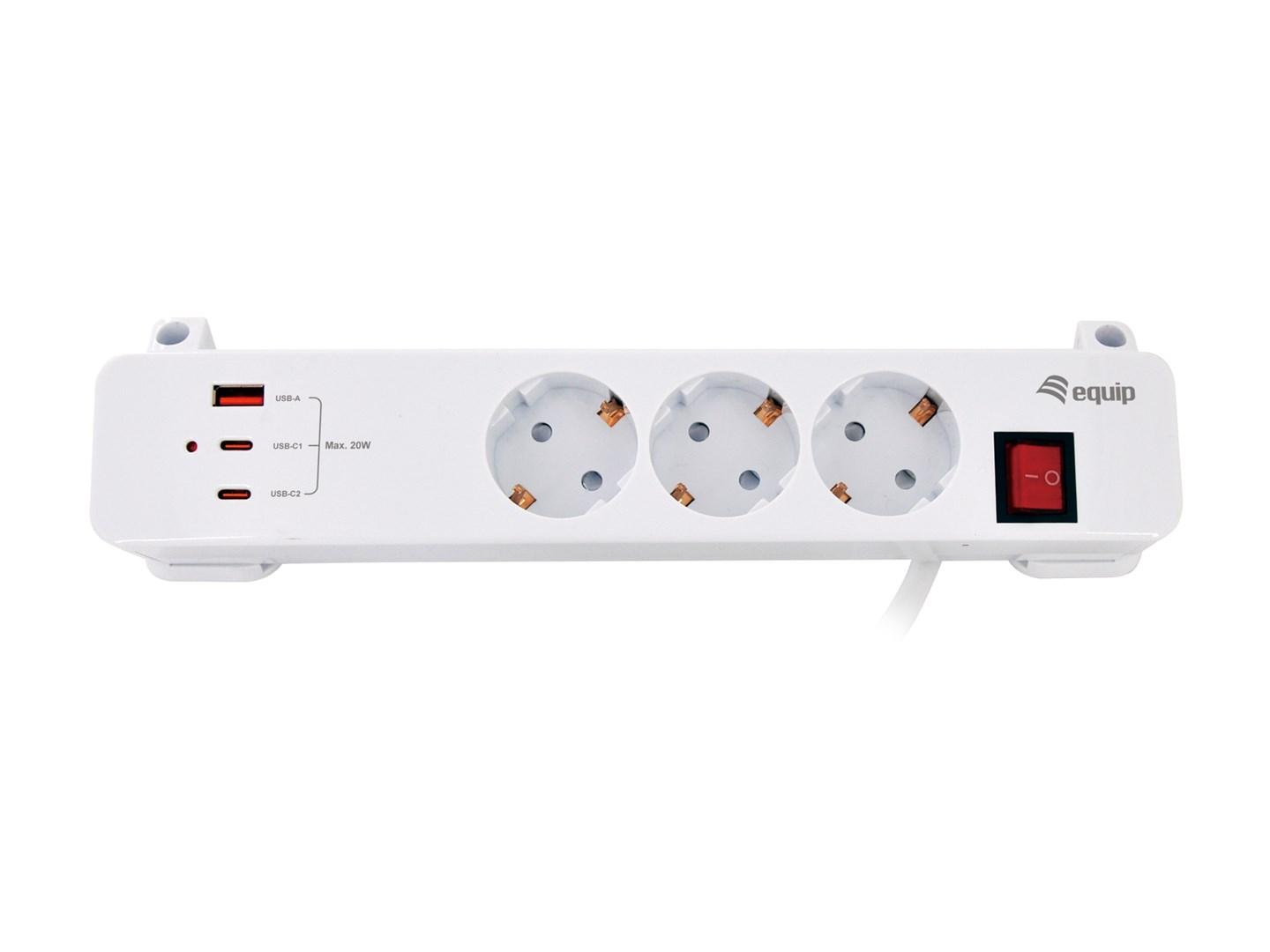 Equip 3-Outlet Clamp Power Strip with