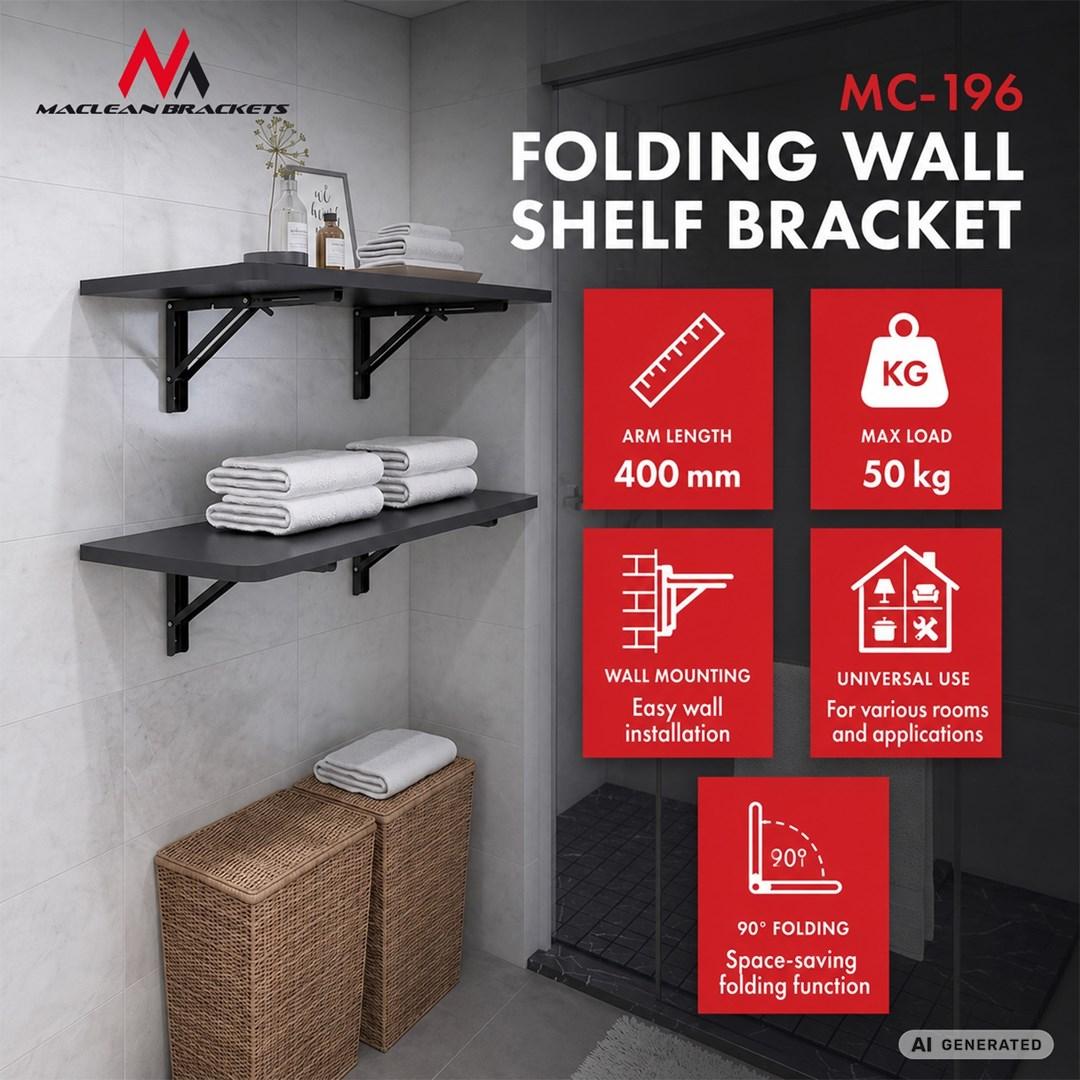 Maclean Folding Wall Shelf Bracket, min