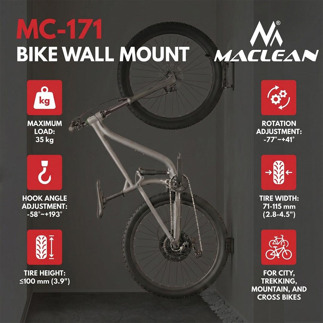 Maclean Wall-Mounted Bike Rack / Hanger