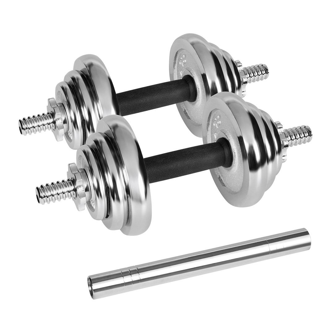REBEL ACTIVE Chrome Adjustable Dumbbells in