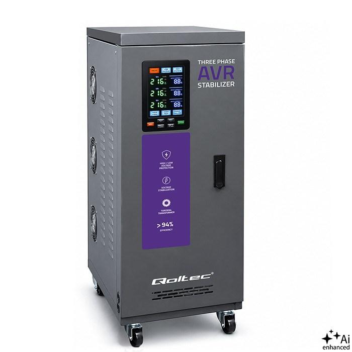Qoltec Trójfazowy stabilizator napięcia AVR MULTIPROTECTION