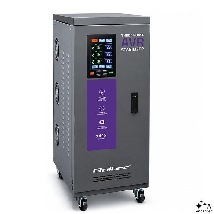 Qoltec Trójfazowy stabilizator napięcia AVR MULTIPROTECTION