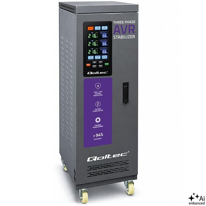 Qoltec Trójfazowy stabilizator napięcia AVR MULTIPROTECTION