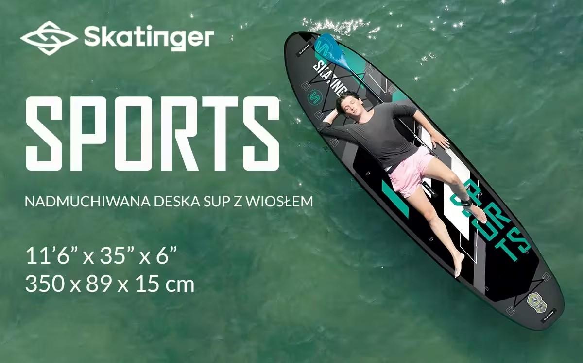 SKATINGER Grey Sports 350x89x15 Yoga SUP