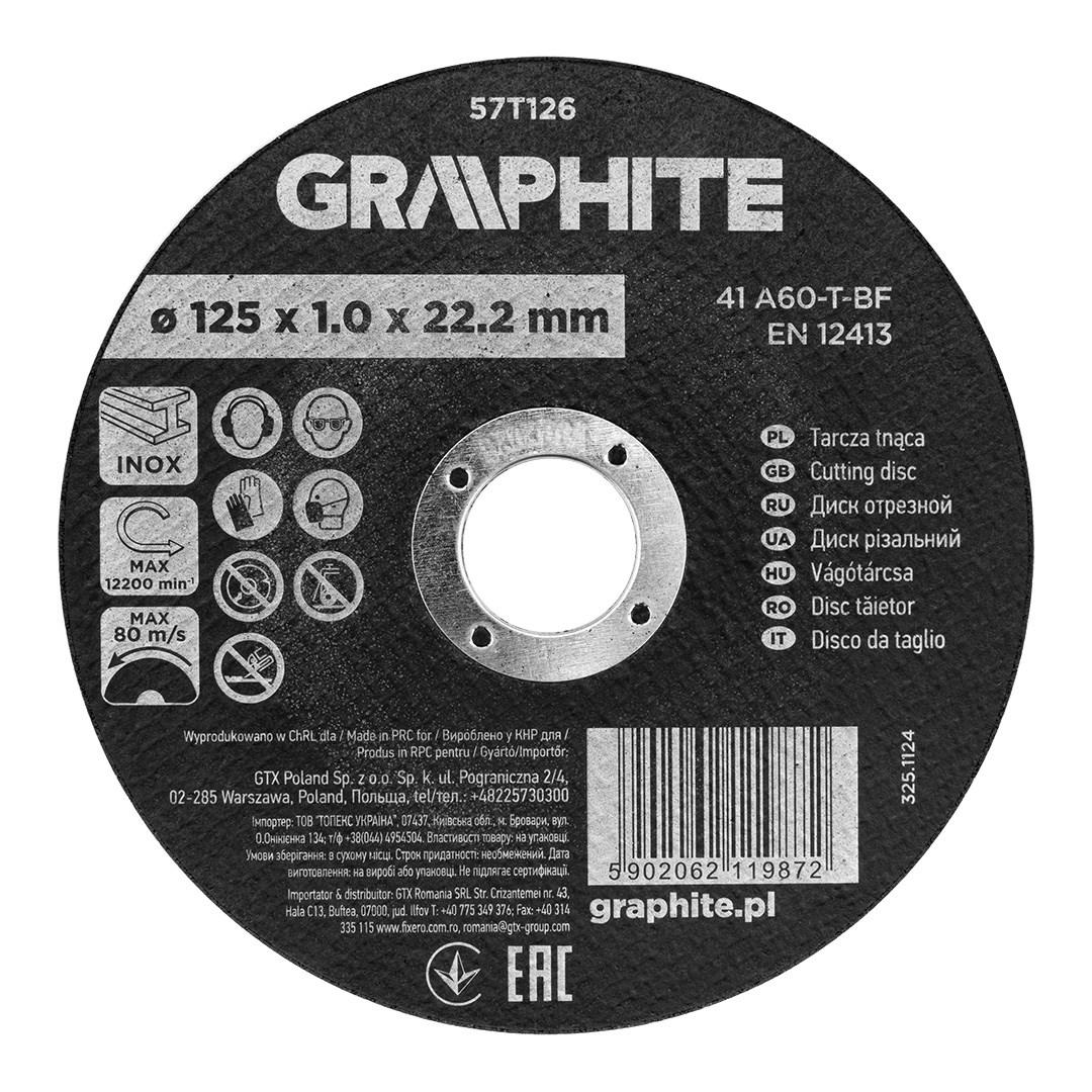 GRAPHITE Tarcza tnąca, korundowa do metalu/INOX