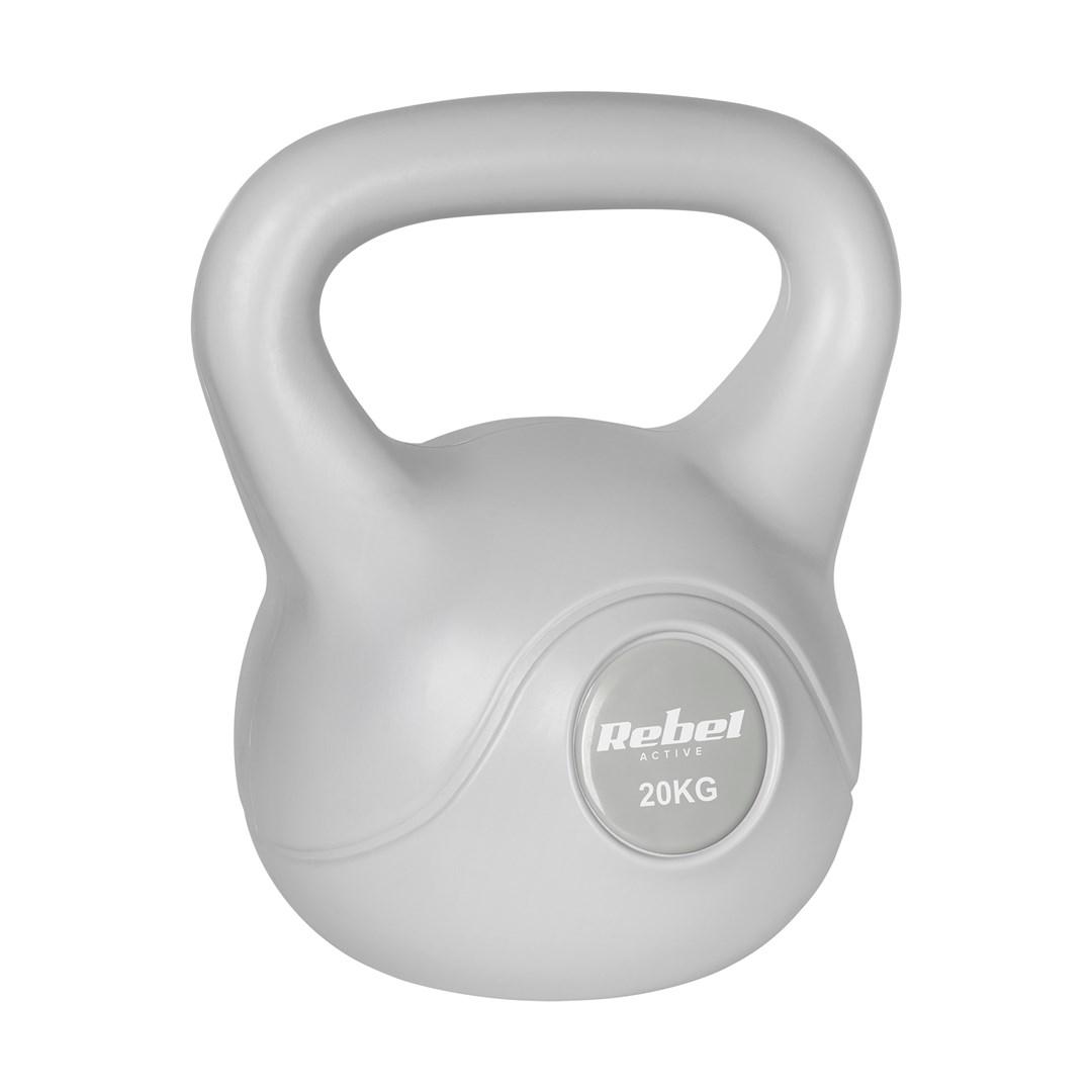 Kettlebell bitumiczny 20 kg szary REBEL
