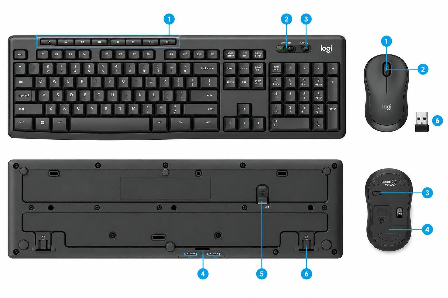 Bezvadu klaviatūra un pele Logitech MK295
