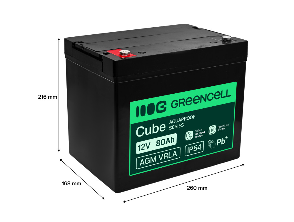Green Cell ® 12V 80Ah AGM