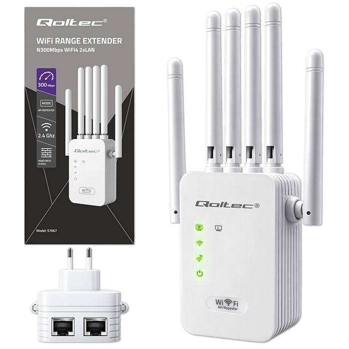 Qoltec ® WiFi signāla pastiprinātājs |