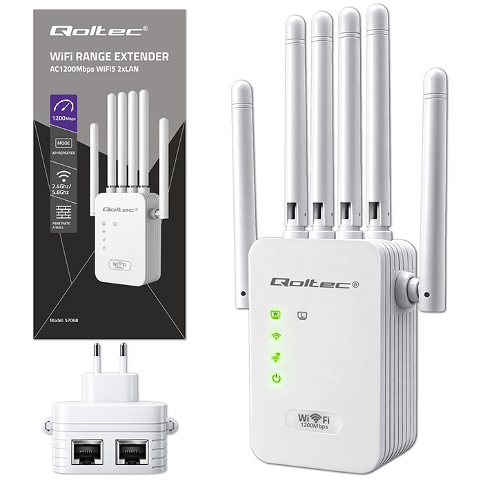 Qoltec ® WiFi 5 signāla pastiprinātājs