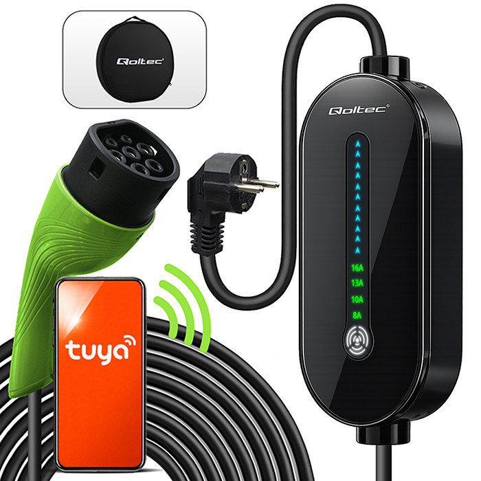 Qoltec ® Mobilais EV elektroauto lādētājs