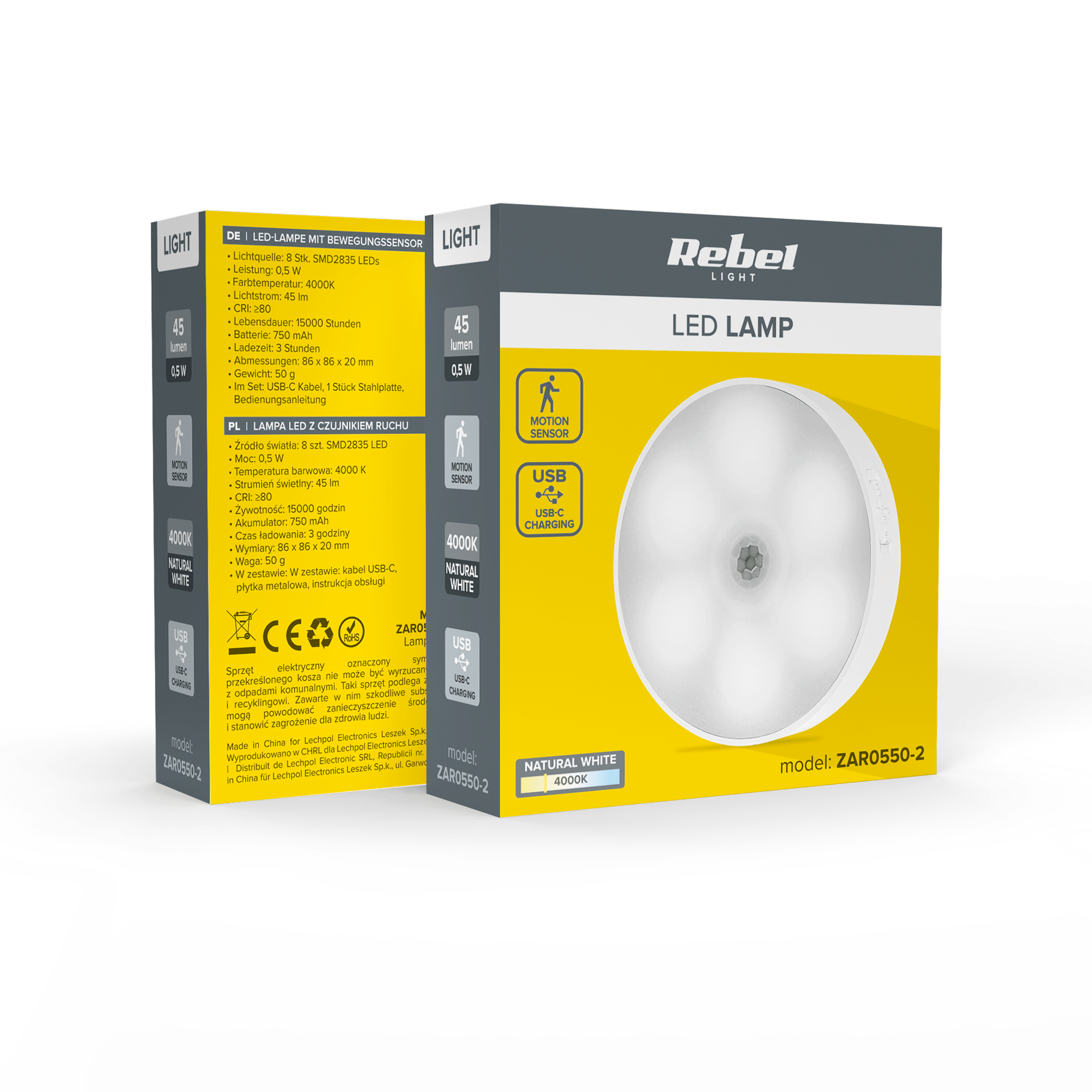 REBEL ™ Lampa nocna LED akumulatorowa
