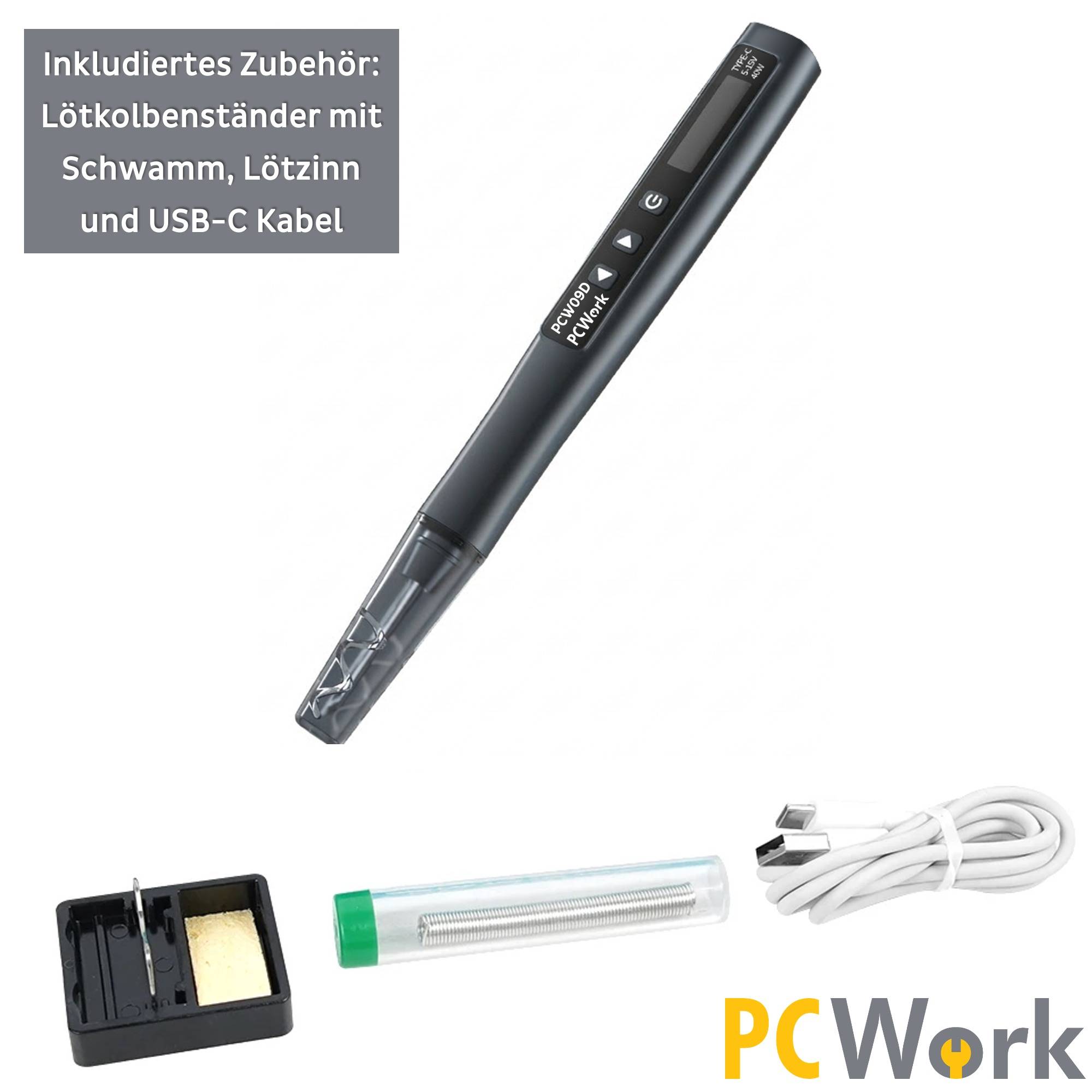 PCWork USB-C lodāmurs 40W ar OLED